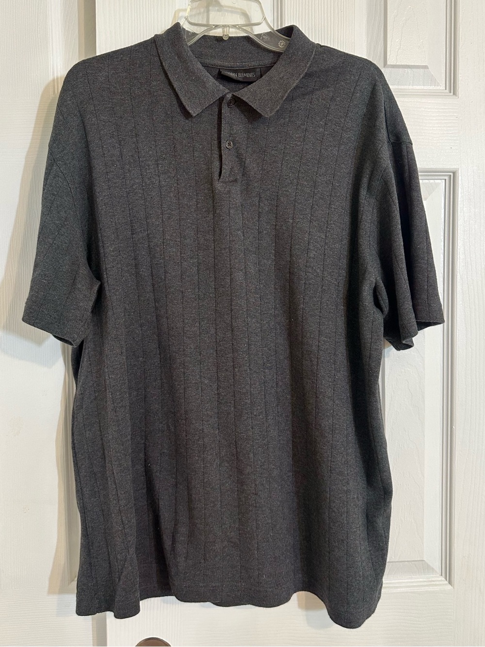 Men's Charcoal Polo Shirt with Subtle Ribbed Texture